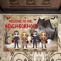 Personalized Horror Doormat - Up to 4 People - Gift Idea For Halloween/Friends - Welcome To The Neighborhood