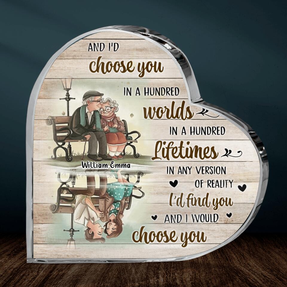 Custom Couple Name Acrylic Plaque - Gift Idea For Couple/Husband & Wife - I'd Find You and I'd Choose You