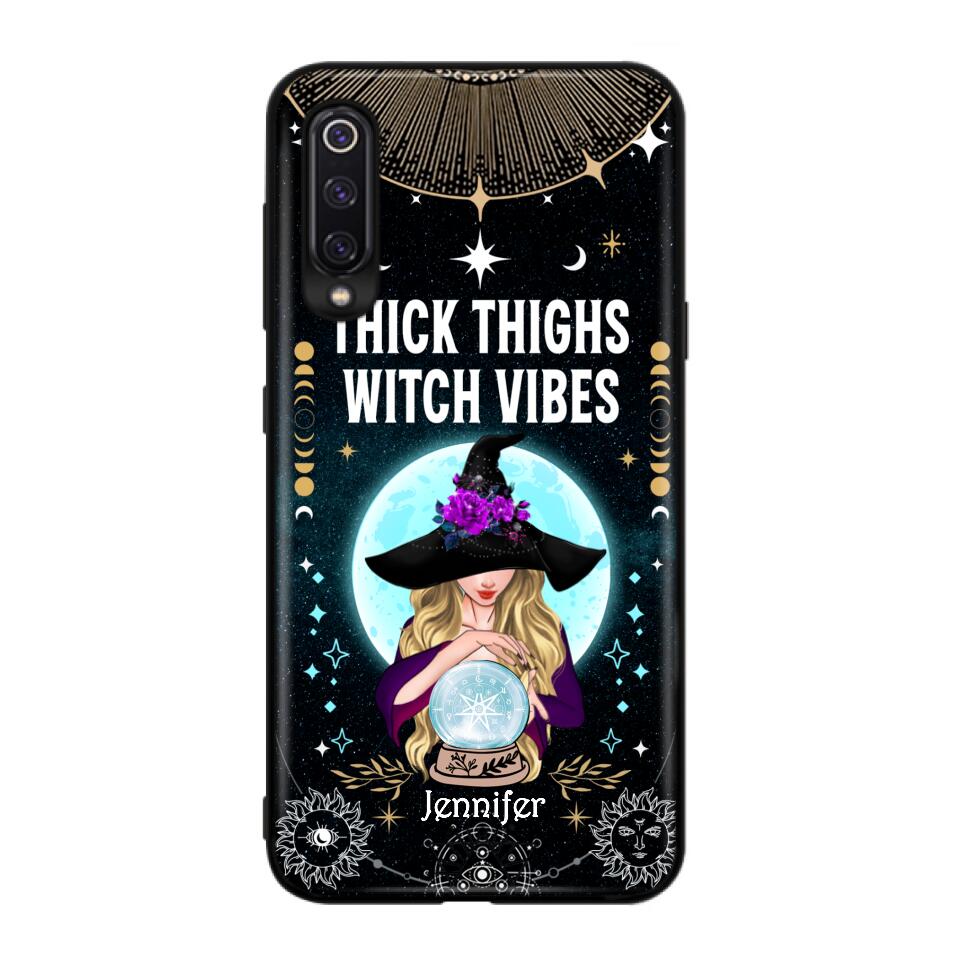 Custom Personalized Witch Phone Case - Best Gift Idea For Halloween - Thick Thighs Witch Vibes Witchy Wicca - Case For Xiaomi, Oppo And Huawei