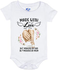 Personalized Baby Onesie - Best Gift Idea For Mother's Day/Father's Day - Made With Love In 2 Minutes By Dad, In 9 Months By Mom
