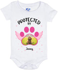 Personalized Dog Photo Baby Onesie - Up to 4 Dogs - Best Gift Idea For Baby/Dog Owners - Protected By