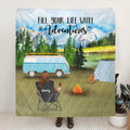 Personalized Camping Blanket - Gift For Father's Day - Single Mom/Dad with up to 6 Kids and 2 Pets - ODH9UF