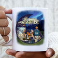 Personalized Camping Moon Coffee Mug - Man/Woman/Couple/Parents With Up to 2 Kids And 4 Pets - Gift For Camping Lover - Life Is Better Around The Camfire