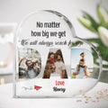 Personalized Dad/Mum Custom Photo Acrylic Plaque - Gift Idea For Parent - No Matter How Big We Get We Will Always Reach for You