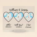Personalized Map Anniversary Acrylic Plaque - Anniversary Gift Idea For Couple - Hello, Will You, I Do