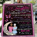 Personalized To My Daughter Fleece Blanket/Quilt - Gift Idea For Daughter - To My Daughter Never Feel That You Are Alone