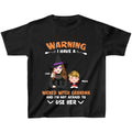 Personalized Grandma & Grandkid Witch T-Shirt - Halloween Gift For Grandkid - Warning I Have A Wicked Witch Grandma