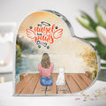 Personalized Dog Mom Dad Heart-Shaped Acrylic Plaque - Up to 4 Dogs - Gift Idea For Dog Lover/Couple - My Angel Has Paws