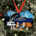 Personalized Camping Moon Ornament - Gift Idea For Camping Lover/Couple/Dog Lover - Couple With Up to 3 Dogs - This Is Our Happy Place