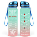 Personalized Teacher Water Tracker Bottle - Best Gift For Teacher