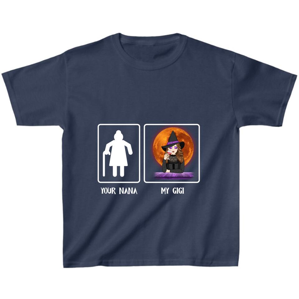 Personalized Halloween Unisex T-shirt/Long Sleeve/Sweatshirt - Gift Idea For Grandma/Grandma/Mom/Gigi