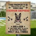 Personalized Dog Metal Sign - Up to 4 Dogs - Best Gift For Dog Lover - This Property Is Protected By The Good Lord - JN3EUF