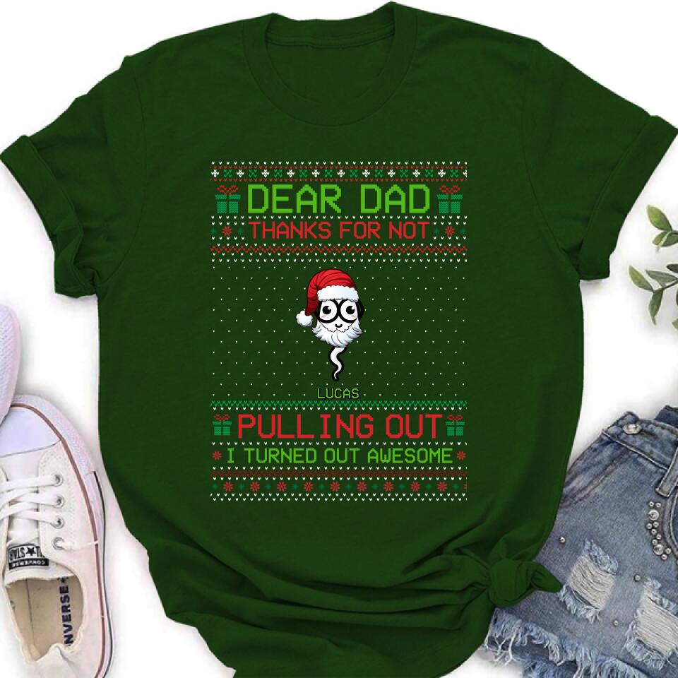 Personalized Great Job Xmas T-shirt/ Long Sleeve/Sweatshirt/Hoodie - Up to 7 Sperms - Christmas Gift Idea For Father - Thanks For Not Pulling Out