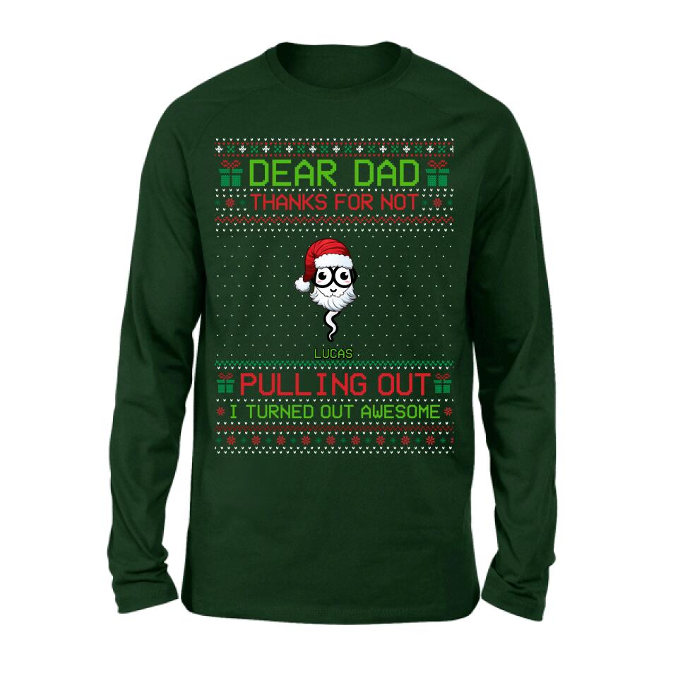 Personalized Great Job Xmas T-shirt/ Long Sleeve/Sweatshirt/Hoodie - Up to 7 Sperms - Christmas Gift Idea For Father - Thanks For Not Pulling Out