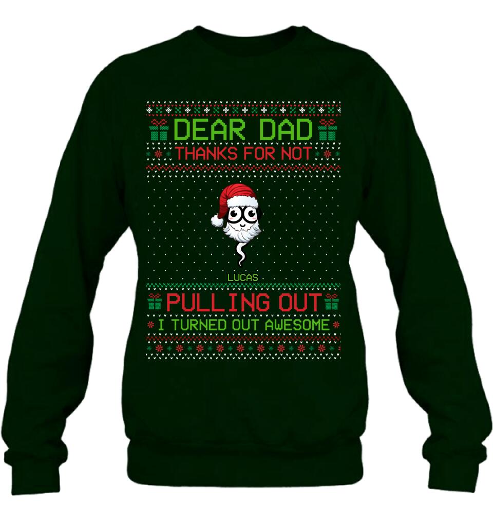 Personalized Great Job Xmas T-shirt/ Long Sleeve/Sweatshirt/Hoodie - Up to 7 Sperms - Christmas Gift Idea For Father - Thanks For Not Pulling Out