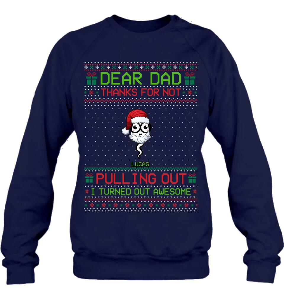 Personalized Great Job Xmas T-shirt/ Long Sleeve/Sweatshirt/Hoodie - Up to 7 Sperms - Christmas Gift Idea For Father - Thanks For Not Pulling Out