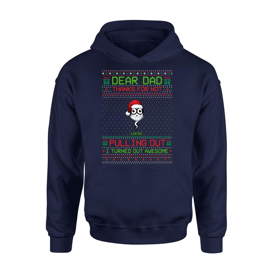 Personalized Great Job Xmas T-shirt/ Long Sleeve/Sweatshirt/Hoodie - Up to 7 Sperms - Christmas Gift Idea For Father - Thanks For Not Pulling Out