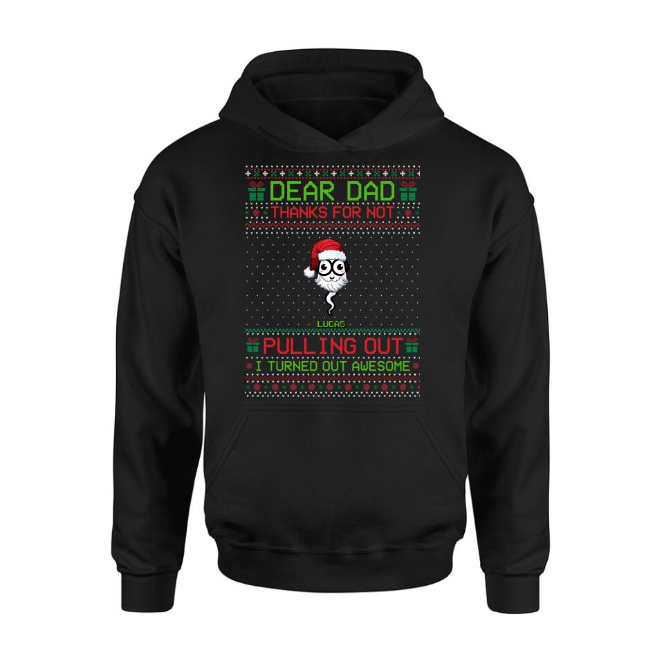 Personalized Great Job Xmas T-shirt/ Long Sleeve/Sweatshirt/Hoodie - Up to 7 Sperms - Christmas Gift Idea For Father - Thanks For Not Pulling Out
