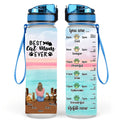 Personalized Cat Mom Water Tracker Bottle - Gift Idea For Cat Lovers - Up to 4 Cats - Best Cat Mom Ever