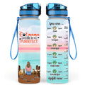 Personalized Cat Mom Water Tracker Bottle - Gift Idea For Cat Lovers - Up to 4 Cats - Cat Mama Life Is Purrfect