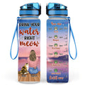 Personalized Cat Mom/Cat Dad Water Tracker Bottle - Up to 3 Cats - Gift Idea For Cat Lover - Mother's Day/Father's Day Gift - Drink Your Water Right Meow