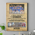 Personalized Baseball Coach Canvas - Team Gift For Baseball Coach/End Of Season Gift - Thanks For EveryThing