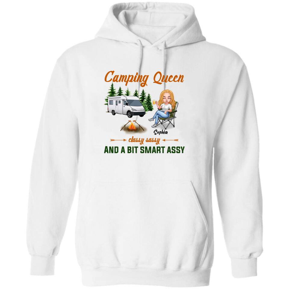 Personalized Camping Queen Shirt/Pullover Hoodie - Gift Idea For Camping Lover