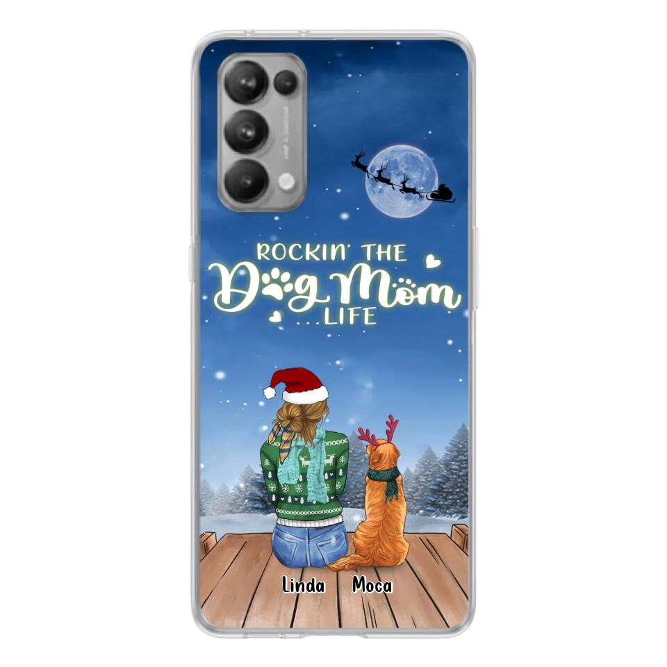 Personalized Christmas Dog Mom Phone Case - Up to 5 Dogs - Gift Idea For Dog Lover/Dog Mom - Rockin' The Dog Mom Life - Case For Xiaomi, Oppo And Huawei