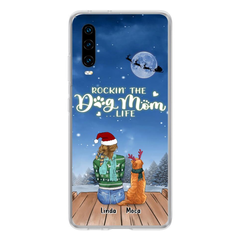 Personalized Christmas Dog Mom Phone Case - Up to 5 Dogs - Gift Idea For Dog Lover/Dog Mom - Rockin' The Dog Mom Life - Case For Xiaomi, Oppo And Huawei