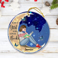 Personalized Christmas Circle Ornament - Gift Idea For Christmas/Book Lover - Just A Girl Who Loves Books