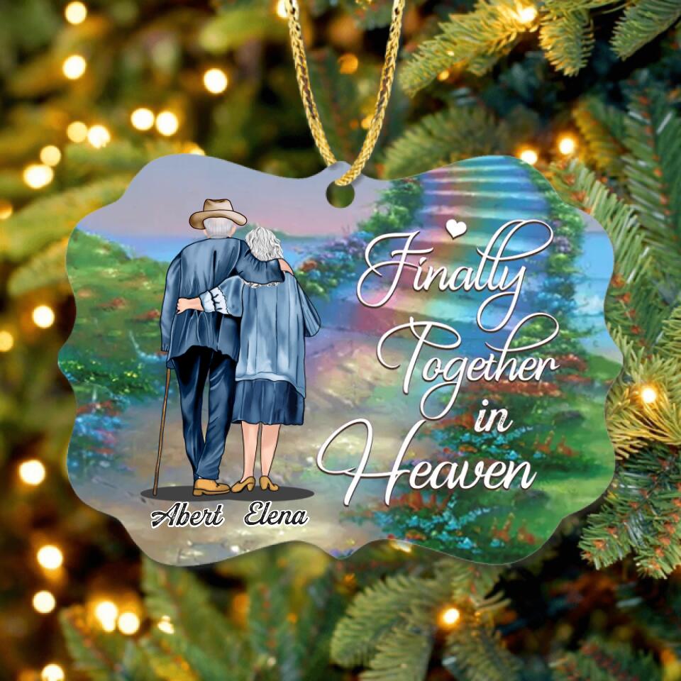 Custom Personalized Old Couple In Heaven Ornament - Gift Idea For Couple - Finally Together In Heaven