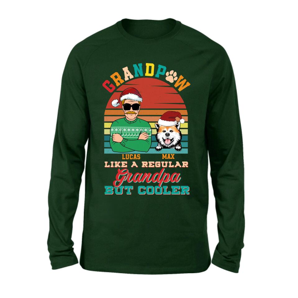 Personalized Grandpaw T-Shirt/Long Sleeve/Sweatshirt/Hoodie - Christmas Gift Idea For Grandpa/Dog Lover - Grandpaw Like A Regular Grandpa But Cooler