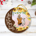 Personalized Sunflower Pet Mom Ornament -  Gift Idea For Dog/Cat Lover - Up to 5 Pets - I Love You To The Moon And Back