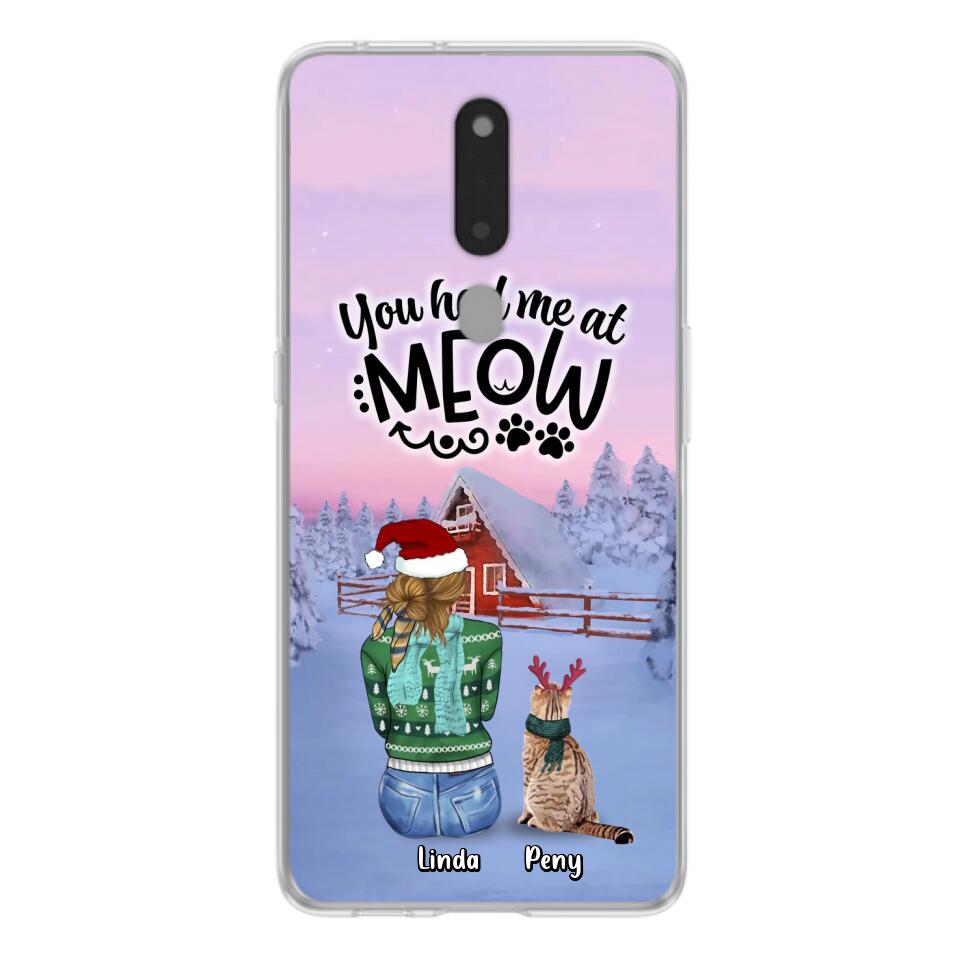 Personalized Christmas Cat Mom Phone Case - Up to 5 Cats - Christmas Gift Idea For Cat Lover - You Had Me At Meow - Case For Xiaomi, Oppo And Huawei