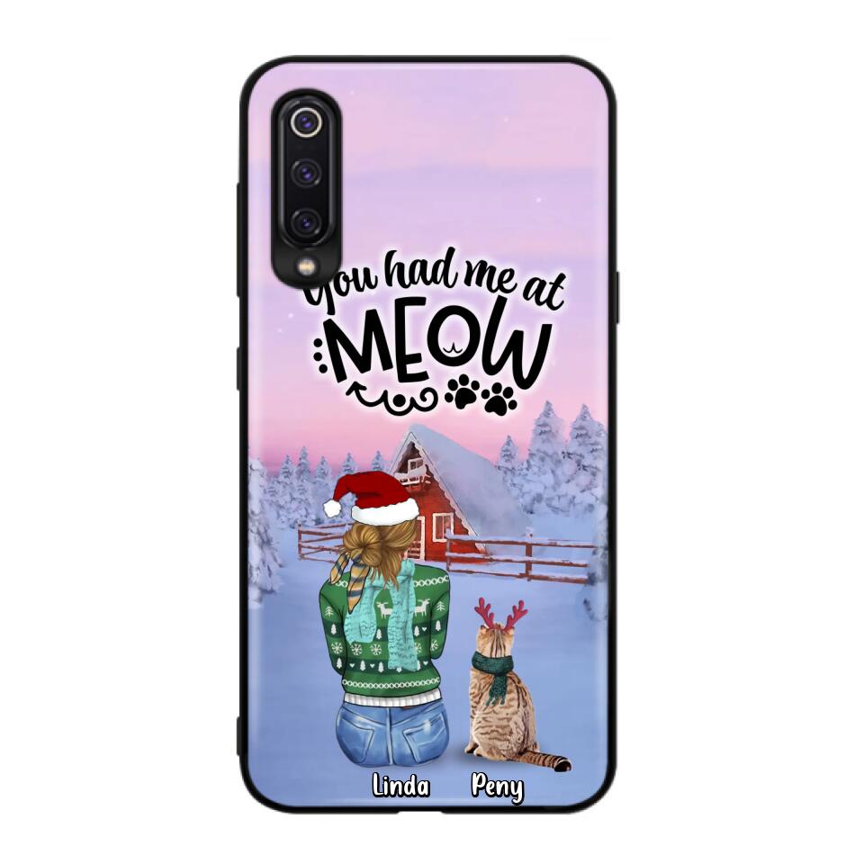 Personalized Christmas Cat Mom Phone Case - Up to 5 Cats - Christmas Gift Idea For Cat Lover - You Had Me At Meow - Case For Xiaomi, Oppo And Huawei