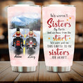 Personalized Biking Friends Tumbler - Gift Idea For Best Friends - We Were Put On This Earth To Be Sisters By Heart