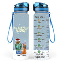 Personalized Christmas Dog Mom Water Tracker Bottle - Up to 5 Dogs - Gift Idea For Dog Lover - You Had Me At Woof