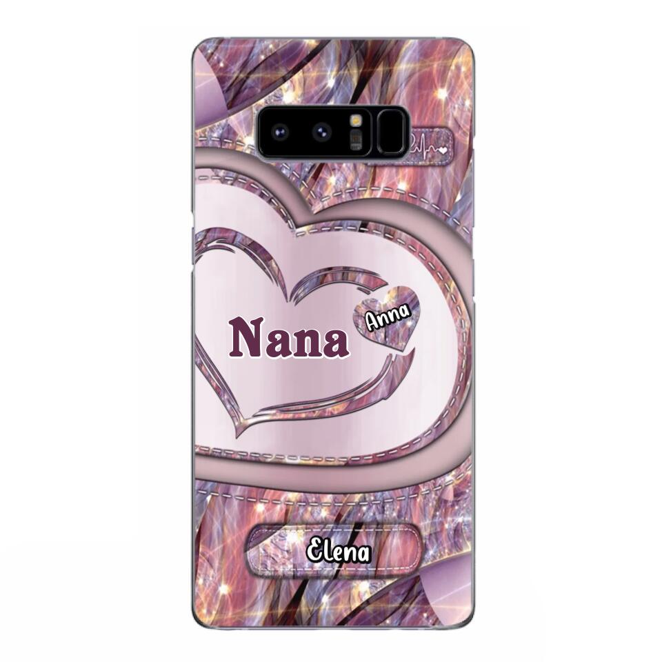 Custom Personalized Grandma With Sweet Heart Kids Phone Case  - With Up To 9 Kids - Best Gift Idea For Grandma - Cases For iPhone & Samsung