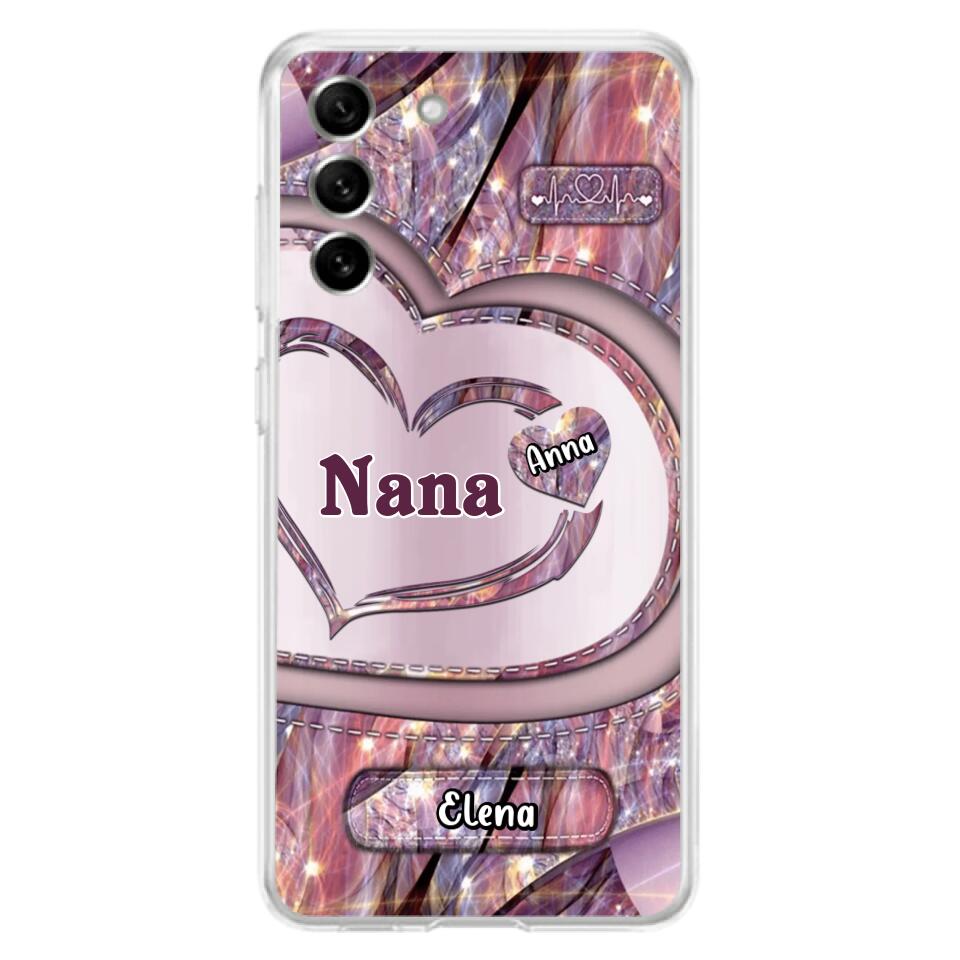 Custom Personalized Grandma With Sweet Heart Kids Phone Case  - With Up To 9 Kids - Best Gift Idea For Grandma - Cases For iPhone & Samsung