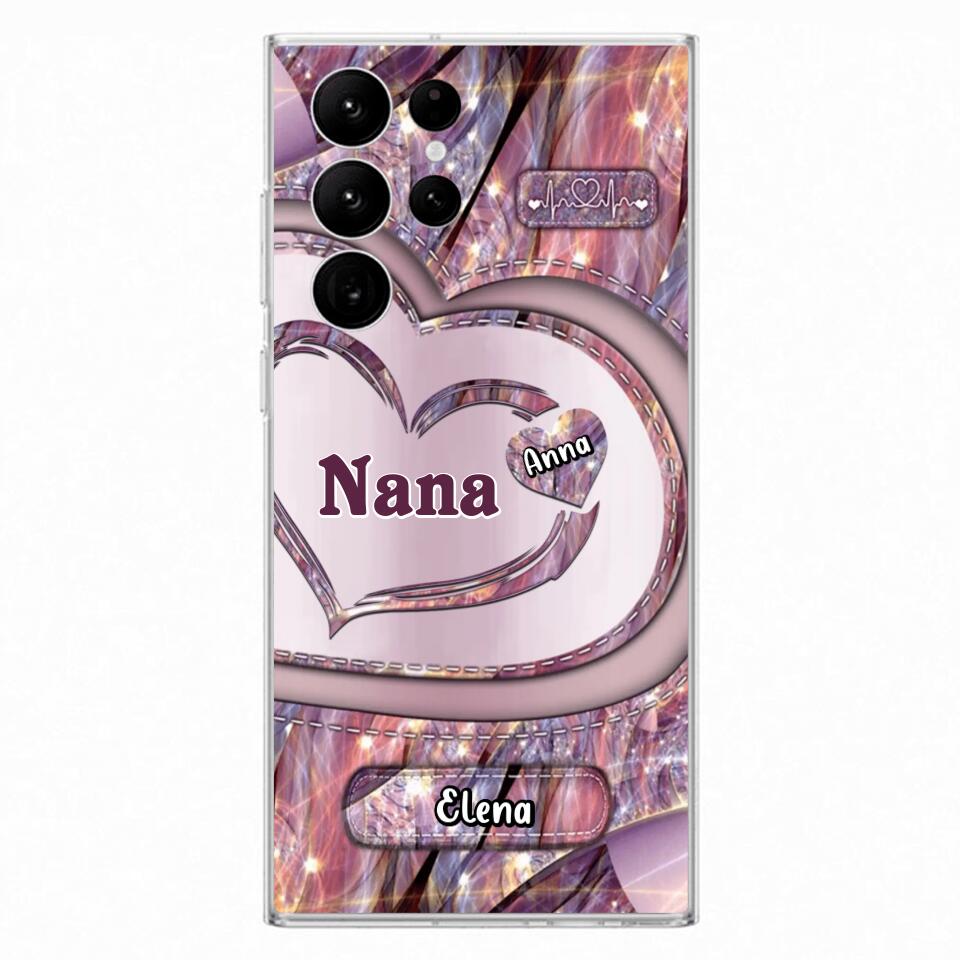 Custom Personalized Grandma With Sweet Heart Kids Phone Case  - With Up To 9 Kids - Best Gift Idea For Grandma - Cases For iPhone & Samsung