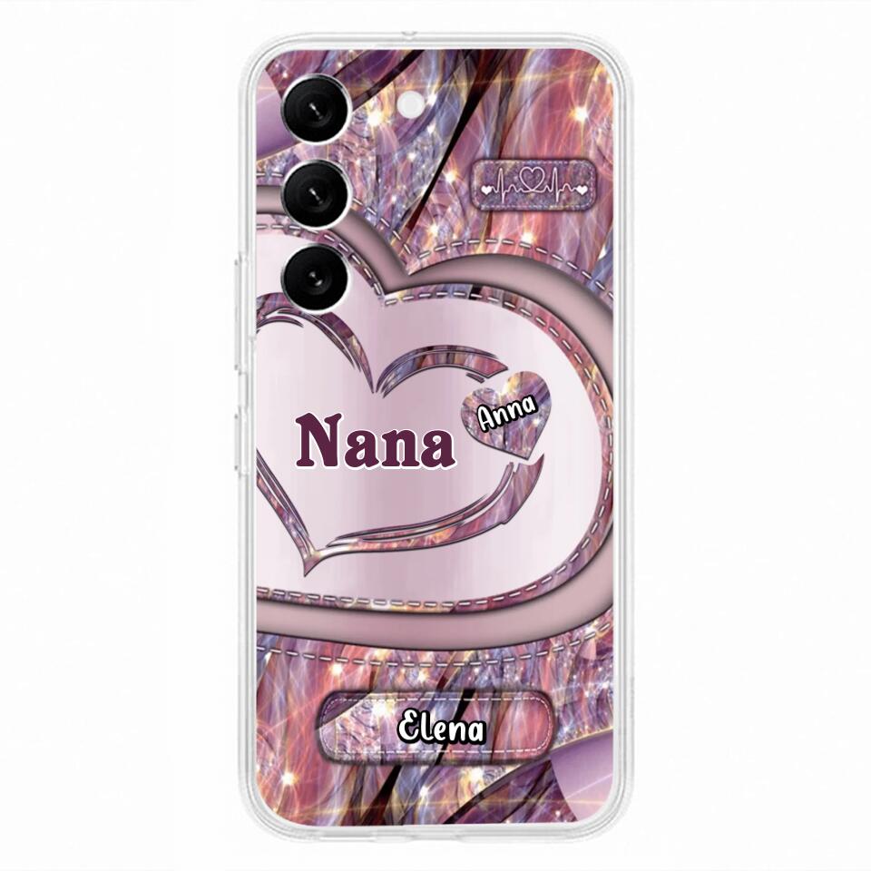 Custom Personalized Grandma With Sweet Heart Kids Phone Case  - With Up To 9 Kids - Best Gift Idea For Grandma - Cases For iPhone & Samsung