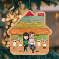 Personalized Christmas House Ornament - Gift Idea For Husband/Wife/Cat Owner with up to 4 Cats - What I Love About My Home Is Who I Share It With