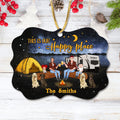 Personalized Camping Family Rectangle Ornament - Gift Idea For Family With Up To 2 Kids and 4 Dogs - This Is Our Happy Place