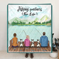 Personalized Fishing Family Blanket - Parents and up to 4 Kids - Gift for Couple, Family, Fishing Lovers