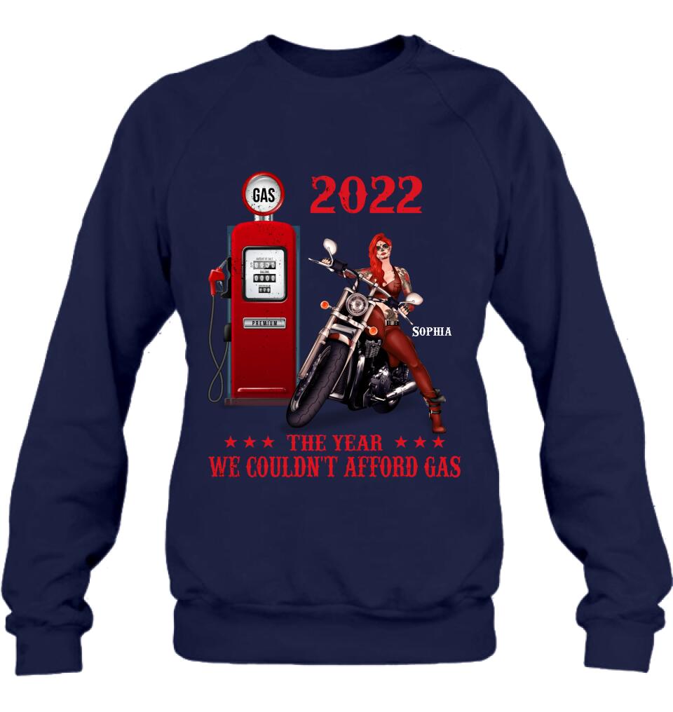 Custom Personalized Witch Biker Shirt - The Year We Couldn't Afford Gas