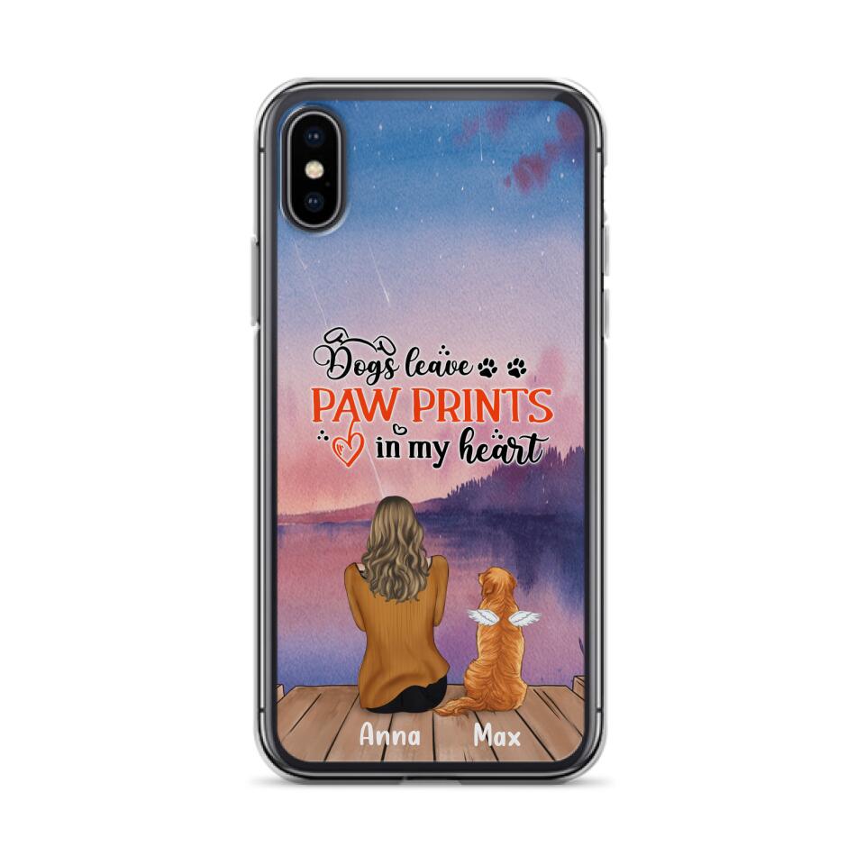 Personalized Dog Phone Case - Up to 4 Dogs - Gift Idea For Dog Lover - My Angel Has Paws - Case For iPhone And Samsung