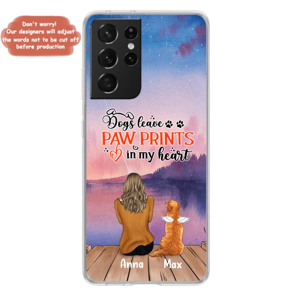 Personalized Dog Phone Case - Up to 4 Dogs - Gift Idea For Dog Lover - My Angel Has Paws - Case For iPhone And Samsung