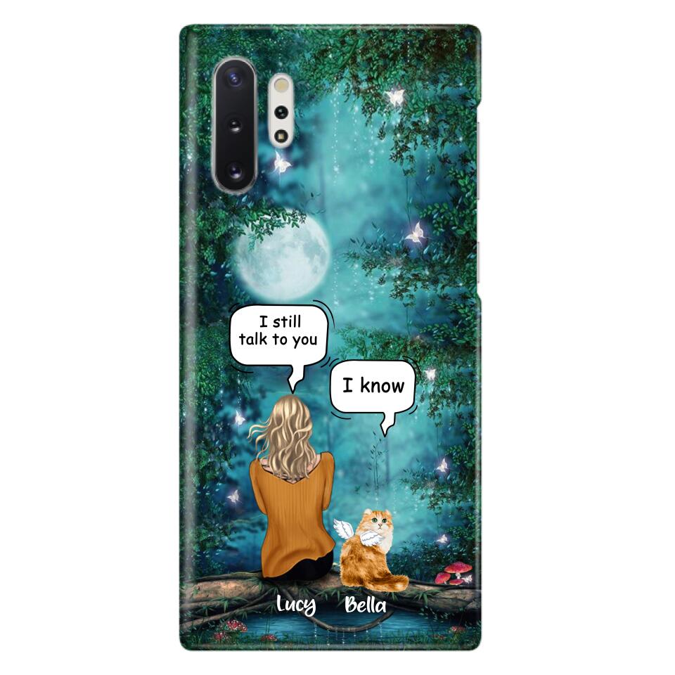 Personalized Cat Memorial Phone Case - Up to 5 Cats - Best Gift For Cat Lover - I still talk to you - Case For iPhone And Samsung