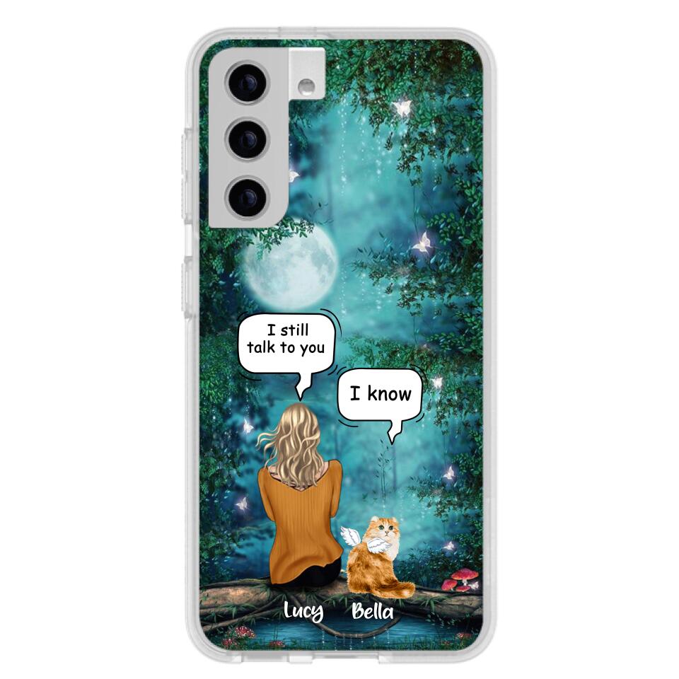Personalized Cat Memorial Phone Case - Up to 5 Cats - Best Gift For Cat Lover - I still talk to you - Case For iPhone And Samsung