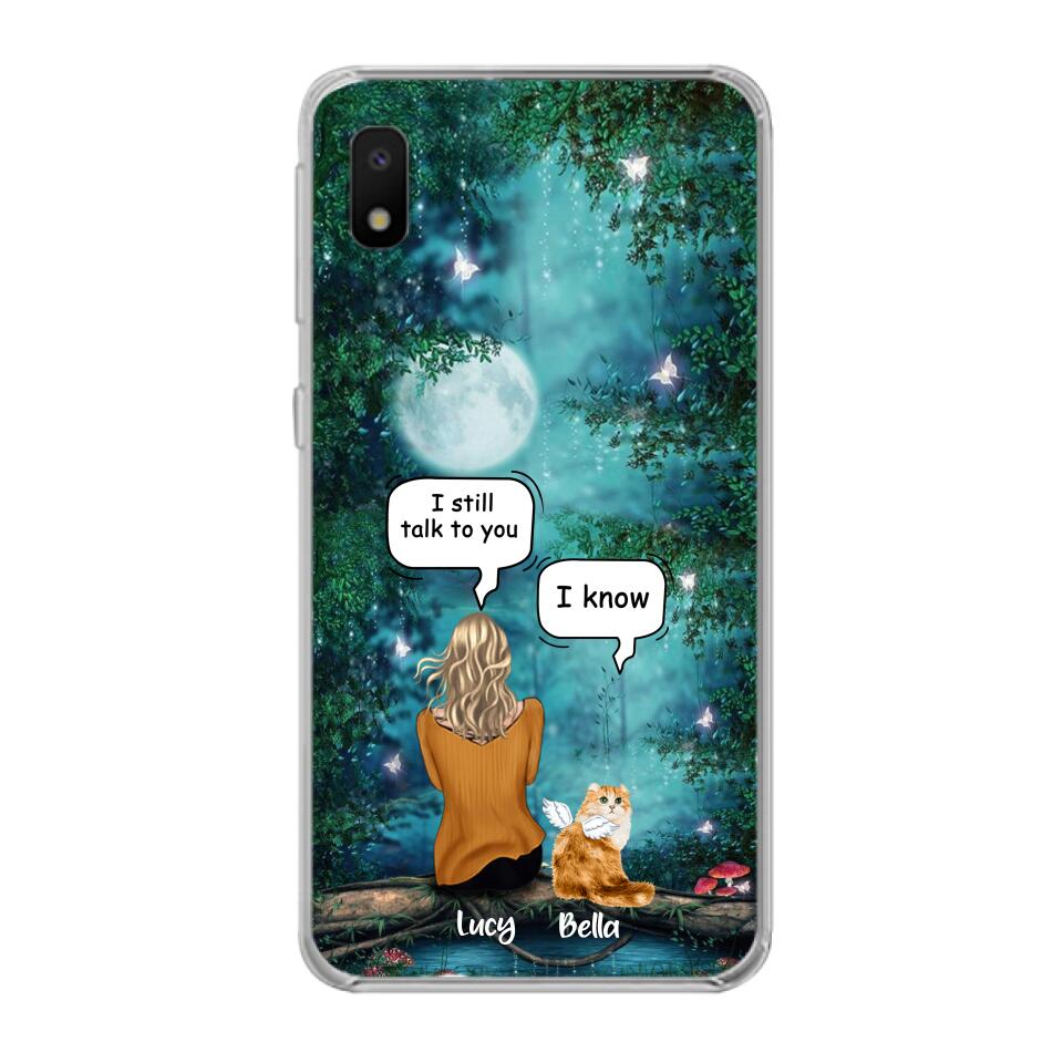 Personalized Cat Memorial Phone Case - Up to 5 Cats - Best Gift For Cat Lover - I still talk to you - Case For iPhone And Samsung